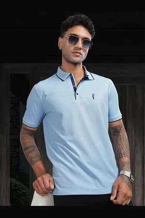 STELLERS Men Solid Polo Collar T-shirt