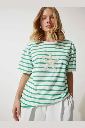 Happiness istanbul Women Striped Pockets T-shirt