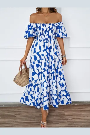 JC Mode Women Abstract Printed Fit and Flare Midi Dress