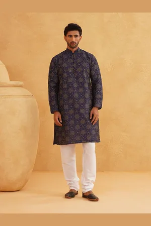 SOJANYA Floral Printed Mandarin Collar Straight Kurta With Churidar