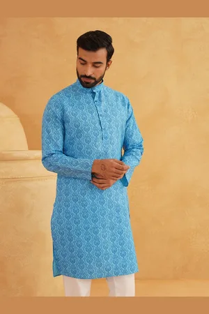 SOJANYA Ethnic Motifs Printed Band Collar Straight Kurta With Churidar