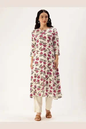 Amukti Floral Printed Straight Kurta