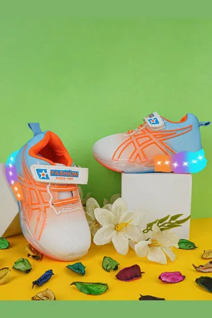 BAESD Kids Woven Design Sneakers With LED