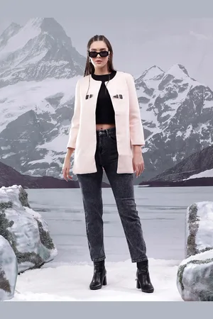 KOTTY Women Mandarin Collar Overcoat