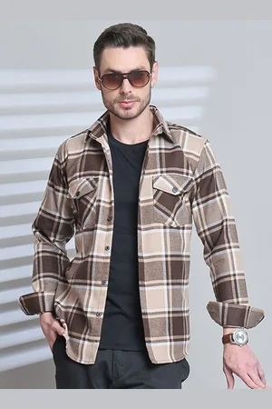 Majestic Modern Fit Spread Collar Tartan Checked Cotton Casual Shirt