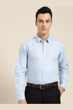 SOJANYA Men Blue Classic Regular Fit Printed Formal Shirt