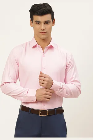 SOJANYA Men Pink Classic Regular Fit Self-Design Formal Shirt