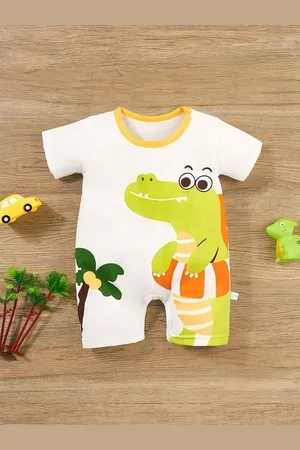 Bold N Elegant Kids Printed Half Sleeves Cotton Rompers