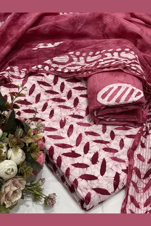 SALWAR STUDIO Geometric Printed Pure Cotton Unstitched Dress Material