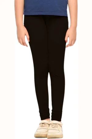 FRENCH KLEIDER Girls Pack Of 2 Cotton Churidar-Length Leggings