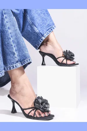JM Looks Women Solid Applique Open Toe Stiletto Sandals