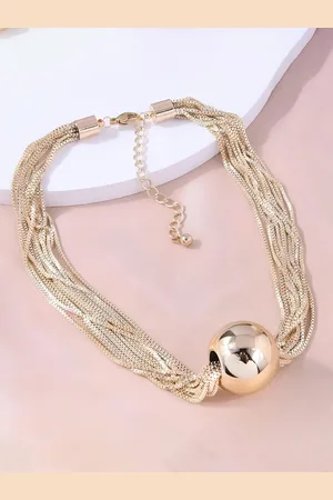 KARISHMA KREATIONS Gold-Plated Stainless Steel Anti Tarnish Retro Multi-Layered Necklace