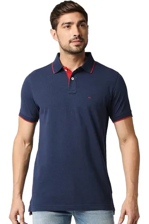 Basics Men Solid Polo Collar Cotton T-shirt