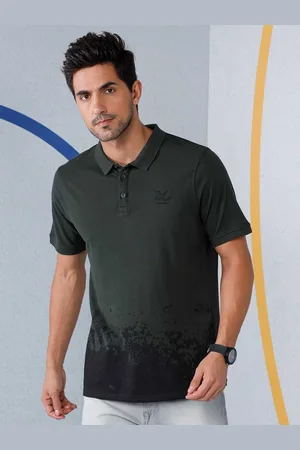 WROGN Men Printed Polo Collar Pure Cotton T-shirt