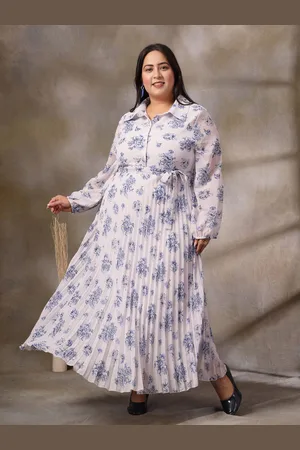 KASSUALLY Women Plus Size Floral Printed Fit & Flare Maxi Dress