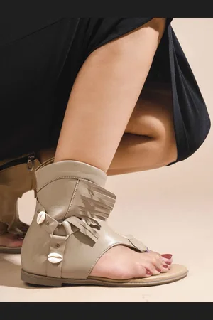 JM Looks Women Western - Embellished Gladiators with Zipper
