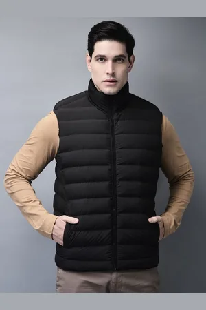 Woods Men Mock Collar Solid Casual Puffer Jacket