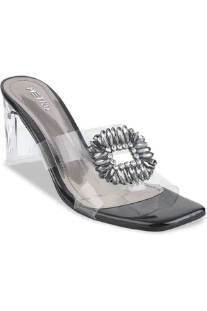Metro Women Open Back Embellished Heels
