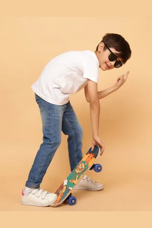 TALES & STORIES Boys Blue Slim Fit Mid-Rise Clean Look Denim Jeans