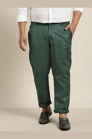 SOJANYA Men Green Smart Regular Fit Chino Trousers