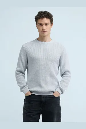 Flying Machine Men Self Design Pure Cotton Cable Knit Pullover