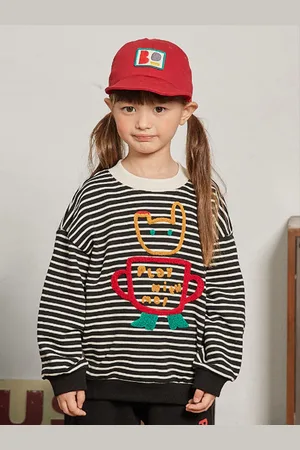 LULU & SKY Girls Striped Sweatshirt