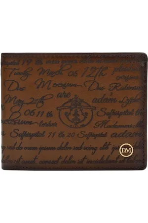 Da Milano Men Typography Printed Leather Two Fold Wallet
