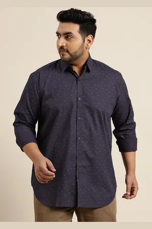 SOJANYA Men Navy Blue Pure Cotton Classic Striped Casual Shirt