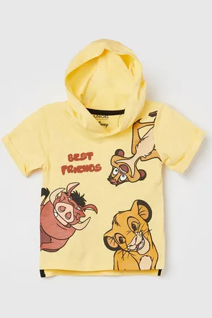 Lifestyle Boys Lion King Animal Printed Hooded Cotton T-shirt