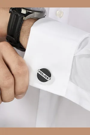 Police Textured Stainless Steel Cufflink