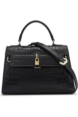 Da Milano Women Textured Structured Leather Satchel Bag