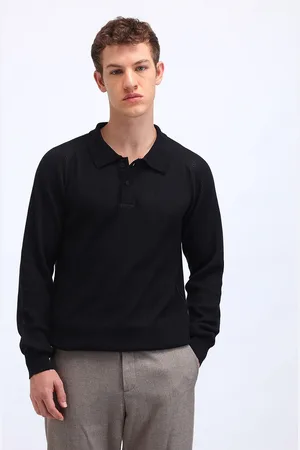 Flying Machine Men Pure Cotton Cable Knit Pullover