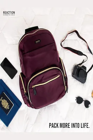 Kenneth Cole Women Brand Logo Backpack with Anti-Theft