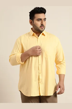 SOJANYA Men Yellow Pure Cotton Classic Casual Shirt