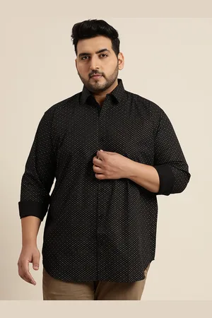 SOJANYA Men Black & Grey Classic Geometric Print Pure Cotton Casual Shirt