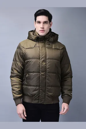 Woodland Men Hooded Solid Casual Padded Water Resistant Jacket