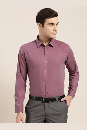SOJANYA Men Mauve Classic Regular Fit Solid Formal Shirt