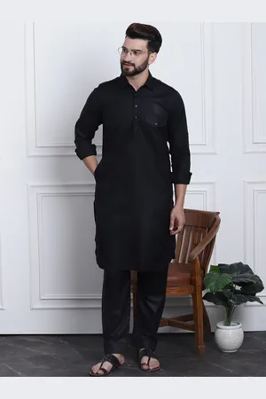 SOJANYA Men Black Solid Kurta with Salwar