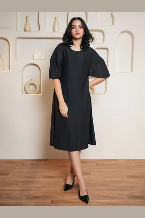 PURVAJA Women Kimono Sleeve A-Line Midi Dress