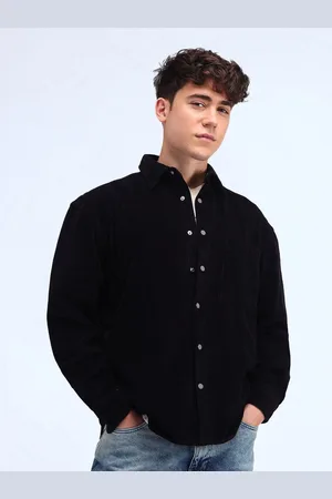 Flying Machine Men Solid Cotton Oversized Casual Shirt