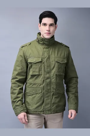 Woodland Men Mock Collar Solid Casual Tailored Jacket