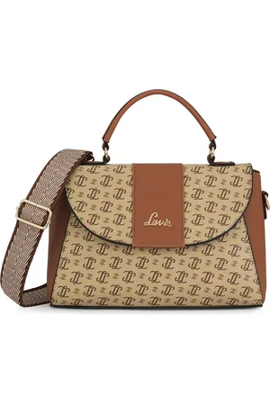 LAVIE Women Typography Printed Structured Leather Satchel Bag