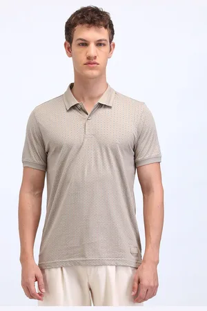 Flying Machine Men Geometric Printed Polo Collar Cotton T-shirt