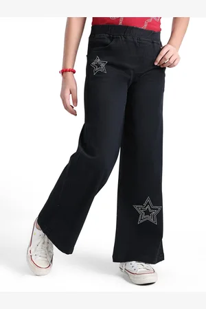 ARIAS Girls Embellished Relaxed Fit Cotton Jeggings