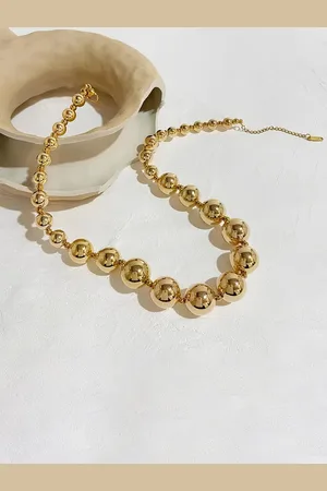 KARISHMA KREATIONS 18KT Gold-Plated Stainless Steel Beaded Hip Hop Anti Tarnish Necklace
