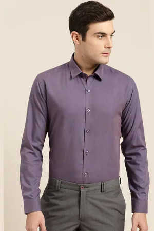 SOJANYA Men Purple Classic Regular Fit Solid Formal Shirt