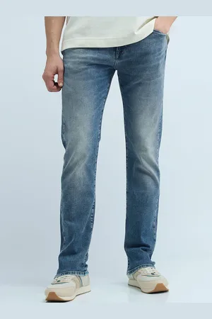 Flying Machine Men Straight Fit Heavy Fade Stretchable Jeans