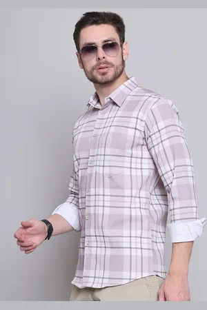 Majestic Comfort Slim Fit Spread Collar Tartan Checked Casual Shirt