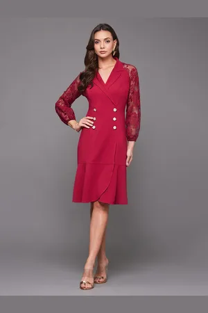 Miss Chase Women V-Neck Wrap Dress