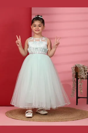 Toy Balloon Kids Girls Embellished Applique Net Fit & Flare Maxi Dress